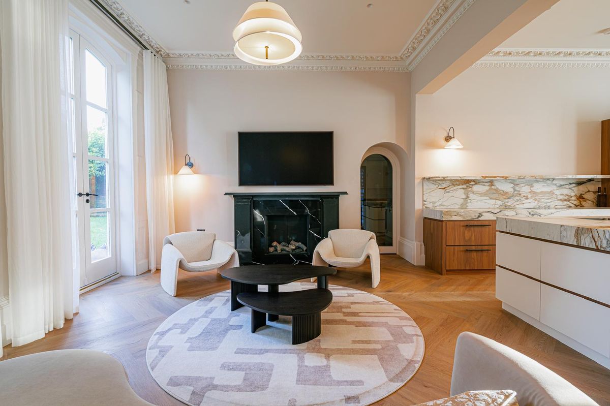 Restored living room with period features