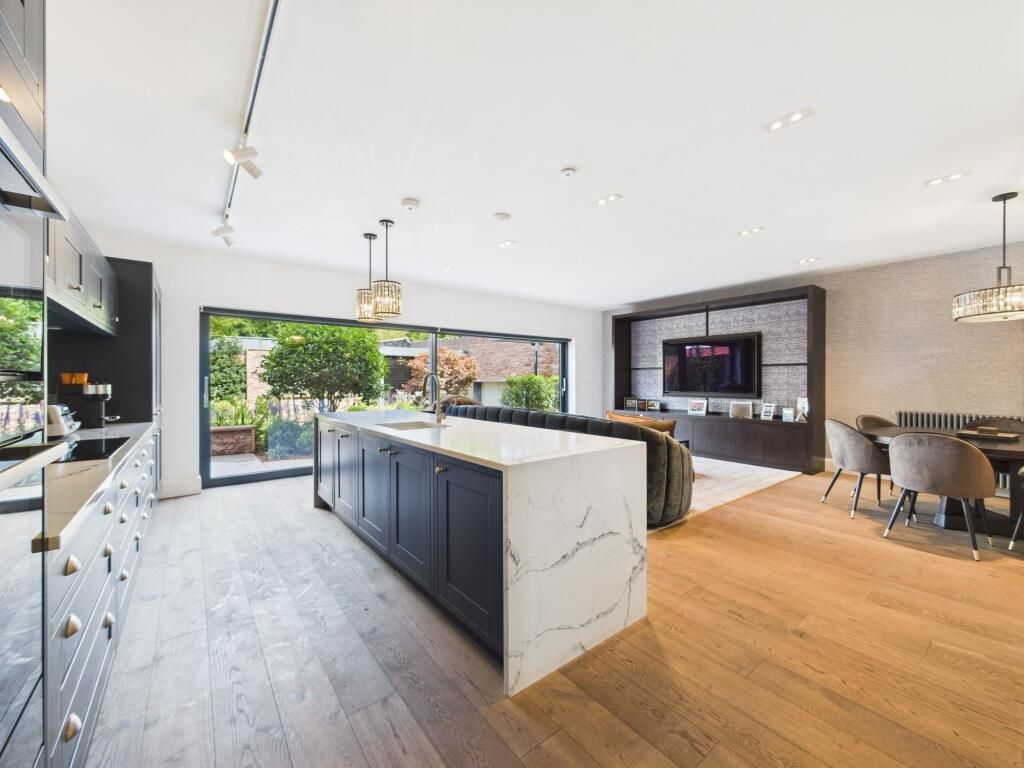 Open plan kitchen and living space in a Dudlow Lane new build